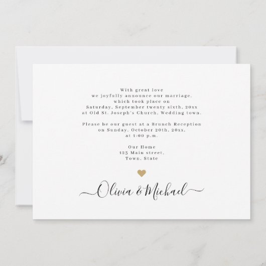 Elegant script "we hebben de moderne fotobruiloft kaart (Achterkant)