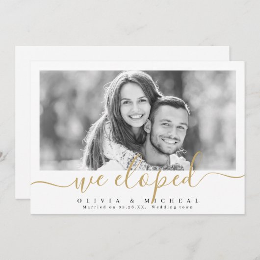 Elegant script "we hebben de moderne fotobruiloft kaart (Voorkant / Achterkant)