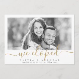 Elegant script "we hebben de moderne fotobruiloft kaart