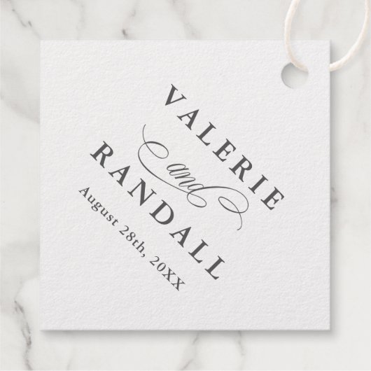 Elegant Script Weddenschap Bedankt Bedankjes Labels (Achterkant)