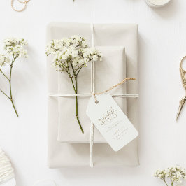 Elegant Script Weddenschap Bedankt Cadeaulabel