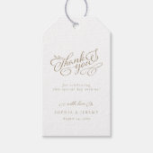 Elegant Script Weddenschap Bedankt Cadeaulabel (Voorkant)