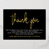 Elegant Script Weddenschap Echt bedankt Folie Uitnodiging (Voorkant)