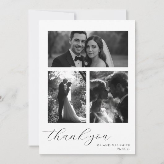 Elegant Script Weddenschap Hartelijk dank Bedankkaart (Voorkant)