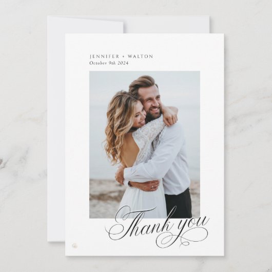 Elegant Script Weddenschap Hartelijk dank Bedankkaart (Voorkant)