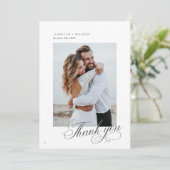 Elegant Script Weddenschap Hartelijk dank Bedankkaart (Staand voorkant)