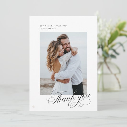 Elegant Script Weddenschap Hartelijk dank Bedankkaart (Staand voorkant)
