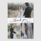 Elegant Script Wedding 3 Foto Collage Hartelijk da (Voorkant)