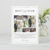 Elegant Script Wedding 5 foto's Dank u kaart (Staand voorkant)