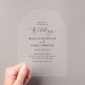 Elegant Script Wedding Acryl Uitnodigingen (Insitu (Draagbaar))