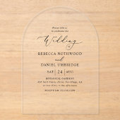 Elegant Script Wedding Acryl Uitnodigingen (Voorkant)