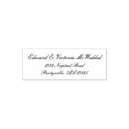 Elegant Script Wedding Address Zelfinktende Stempel