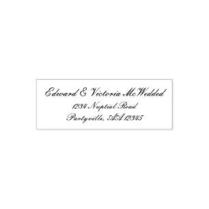 Elegant Script Wedding Address Zelfinktende Stempel