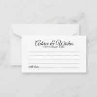 Elegant Script Wedding Advice en Wishes Kaart