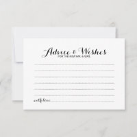 Elegant Script Wedding Advice en Wishes Kaart