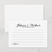 Elegant Script Wedding Advice en Wishes Kaart (Voorkant / Achterkant)