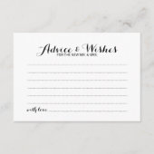 Elegant Script Wedding Advice en Wishes Kaart (Voorkant)