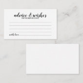 Elegant Script Wedding Advice en Wishes Kaart (Voorkant / Achterkant)
