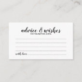 Elegant Script Wedding Advice en Wishes Kaart (Voorkant)