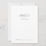 Elegant Script Wedding Advice Kaart<br><div class="desc">Deze elegante het adviserende kaart van de manuscriptbruiloft is perfect voor een eenvoudige bruiloft en kan voor om het even welke gebeurtenis worden gebruikt. Het minimalistische zwarte en witte design is uitgerust met fancy romantische typografie met moderne glazen stijl. in elke kleur. Houd het ontwerp minimaal en vaag, zoals het...</div>