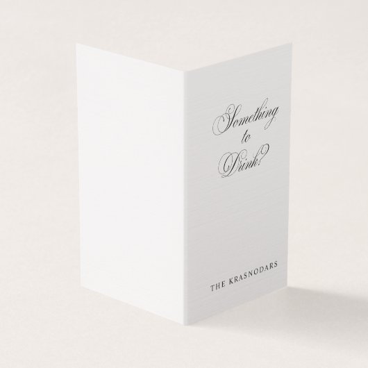 Elegant Script Wedding Bar Menu Place Card (Buitenkant)