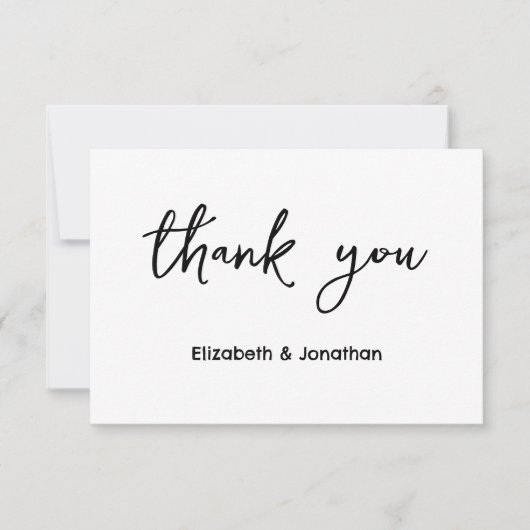 Elegant Script Wedding Bedankkaart (Voorkant)