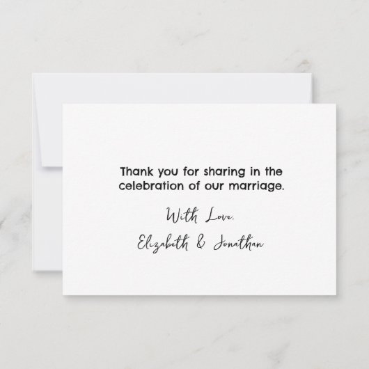 Elegant Script Wedding Bedankkaart (Achterkant)
