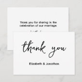 Elegant Script Wedding Bedankkaart (Voorkant / Achterkant)