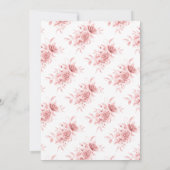 Elegant Script Wedding Blush Roos Gold Floral Kaart (Achterkant)