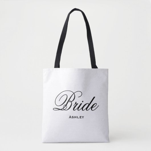 Elegant Script Wedding Bride Canvas tas (Voorkant)