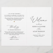 Elegant Script Wedding Ceremony BiFold Program (Voorkant)