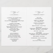 Elegant Script Wedding Ceremony BiFold Program (Achterkant)