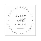 Elegant Script Wedding Circular Address Self-inkin Zelfinktende Stempel (Design)