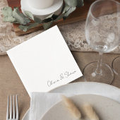 Elegant Script Wedding Cocktail Napkin Servet