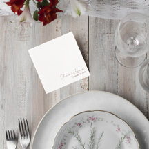 Elegant Script Wedding Cocktail Napkin