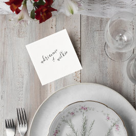 Elegant Script Wedding Cocktail Napkins Servet