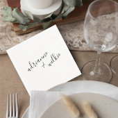 Elegant Script Wedding Cocktail Napkins Servet