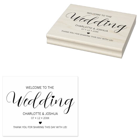 Elegant Script Wedding Custom Bag Rubberstempel (Gestempeld)