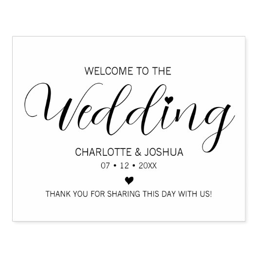 Elegant Script Wedding Custom Bag Rubberstempel (Afrduk)