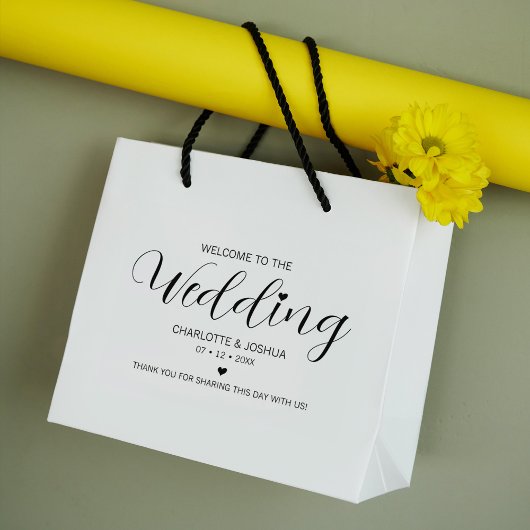 Elegant Script Wedding Custom Bag Rubberstempel