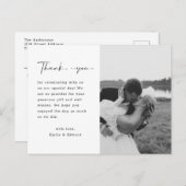 Elegant Script Wedding Custom Foto Hartelijk dank Briefkaart (Voorkant / Achterkant)