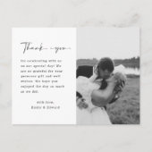 Elegant Script Wedding Custom Foto Hartelijk dank Briefkaart (Voorkant)