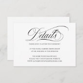 Elegant Script Wedding Details Enclosure Kaart (Voorkant / Achterkant)