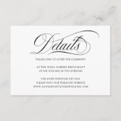 Elegant Script Wedding Details Enclosure Kaart (Voorkant)