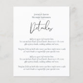 Elegant Script Wedding Details Sjabloon Enclosure (Voorkant)