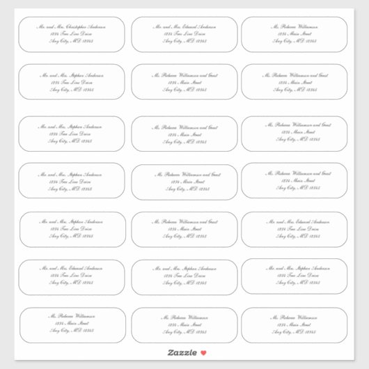 Elegant Script Wedding Envelope Adres Stickers (Vel)