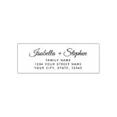 Elegant Script Wedding Family Name Return Address Zelfinktende Stempel (Design)