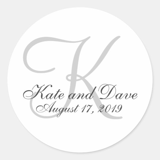 Elegant Script Wedding Favor Ronde Sticker (Voorkant)