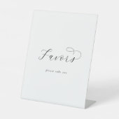 Elegant Script Wedding Favors Sign Reclamebord Met Voetstuk (Voorkant)