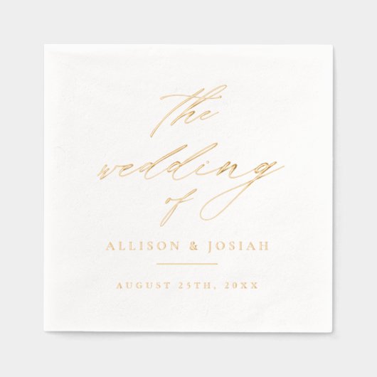 Elegant Script Wedding Folie Servetten (Voorkant)
